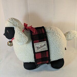 Vintage Woolrich Wool Lamb Stuffed Sheep Animal Plush Toy Large 18" Bell White